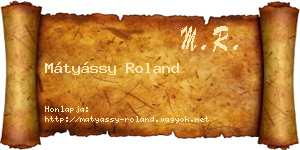 Mátyássy Roland névjegykártya