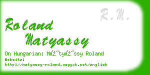roland matyassy business card